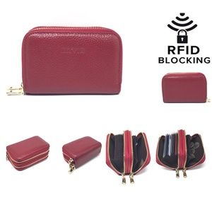 IXYVIA RFID Blocking Security Leather Accordion Zi